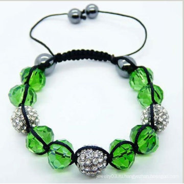 Шамбалы зеленого стекла бисер браслет модели оптовая браслеты